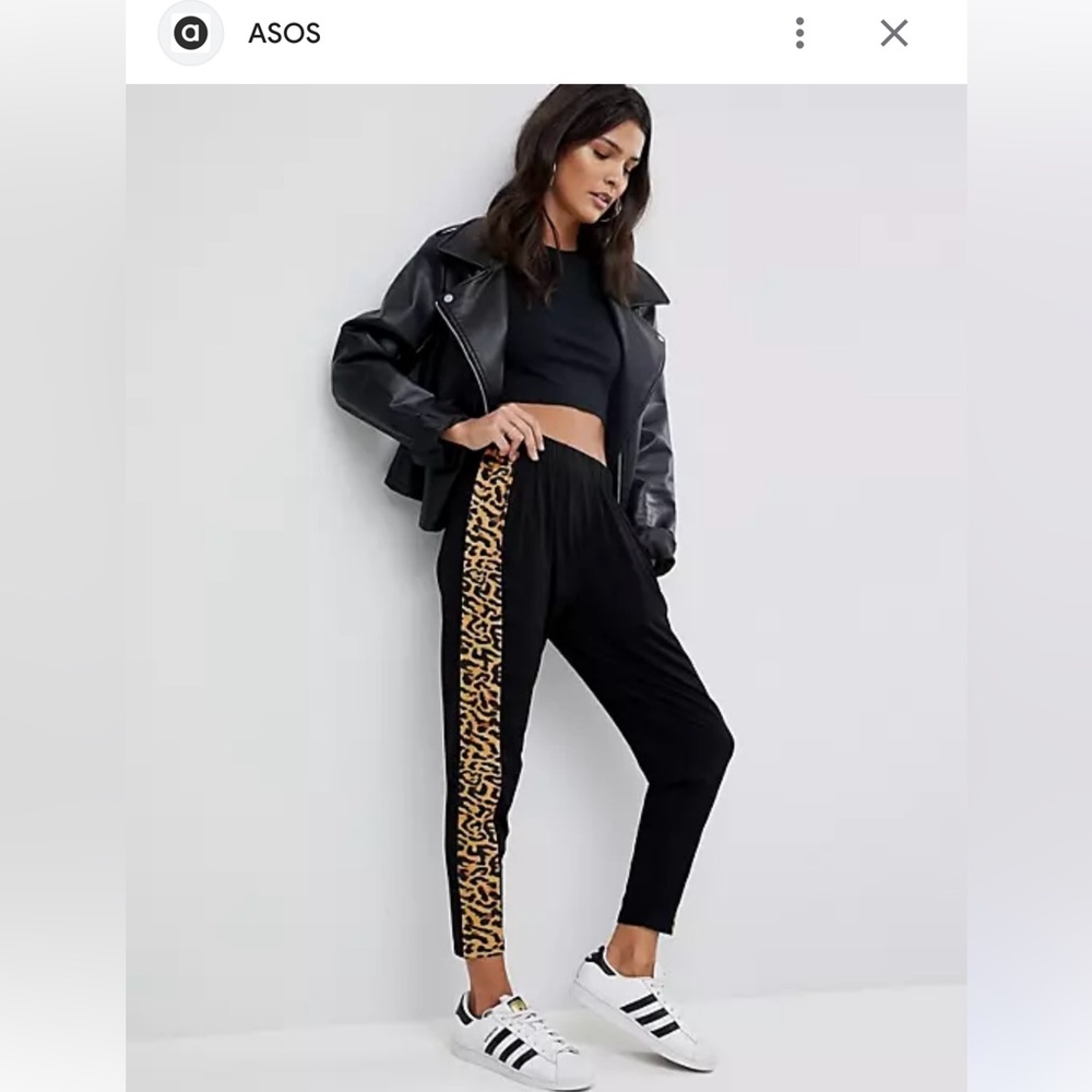 ASOS Peg Pants with Animal Side Stripe